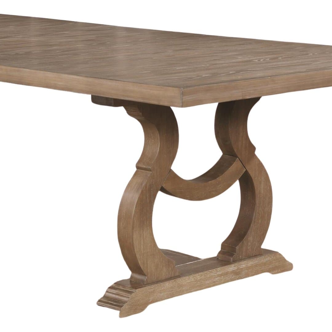 Traditional Trestle Leg Dining Table in Barley Brown - HER Home Design Boutique